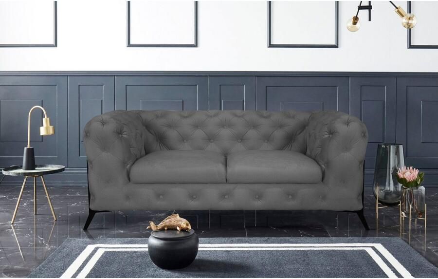 Leonique Chesterfield-bank Amaury luxueuze capitonnage moderne chesterfield look kleur van de poten ter keuze - Foto 4
