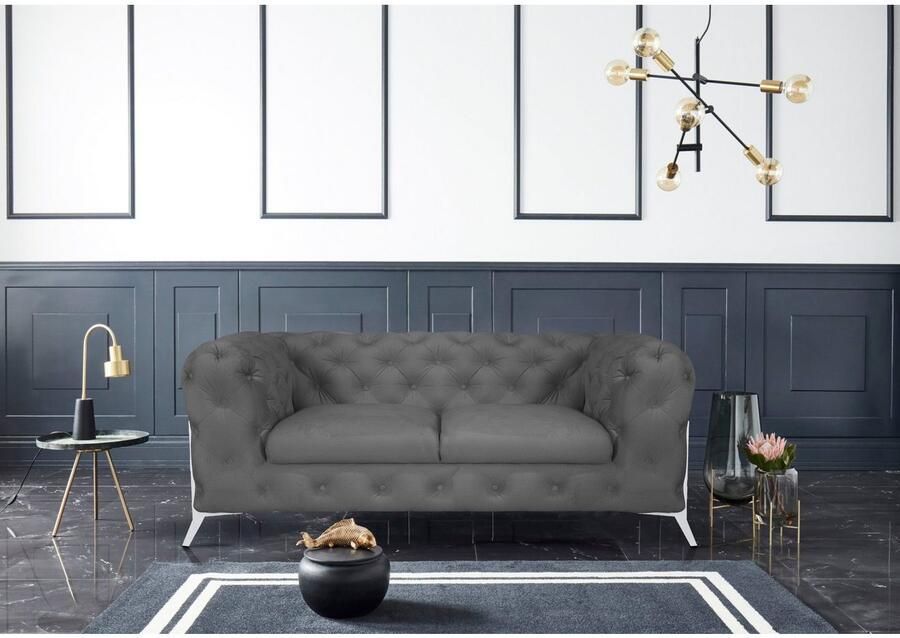 Home affaire Chesterfield-bank Amaury luxueuze capitonnage moderne chesterfield look kleur van de poten ter keuze - Foto 4