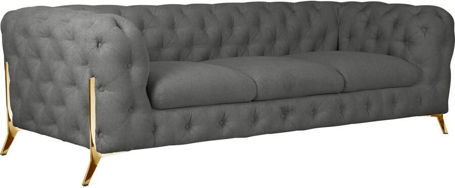 Leonique Chesterfield-bank Amaury luxueuze capitonnage moderne chesterfield look kleur van de poten ter keuze - Foto 8