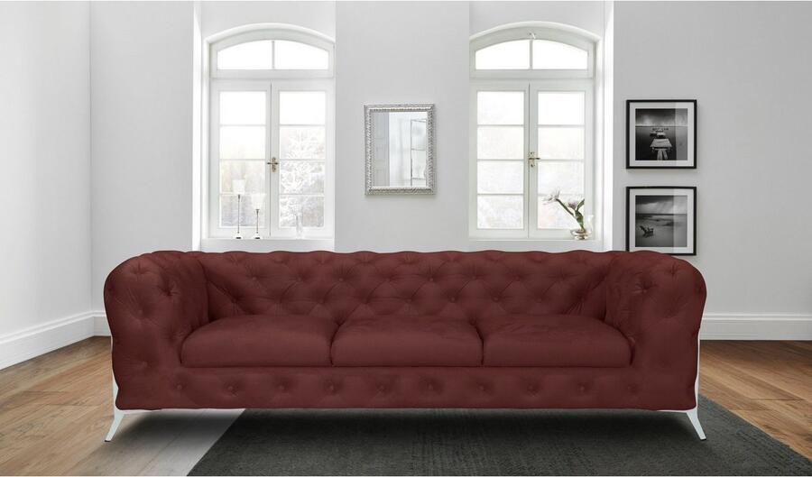 Home affaire Chesterfield-bank Amaury luxueuze capitonnage moderne chesterfield look kleur van de poten ter keuze - Foto 4