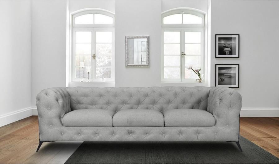 Leonique Chesterfield-bank Amaury luxueuze capitonnage moderne chesterfield look kleur van de poten ter keuze - Foto 5