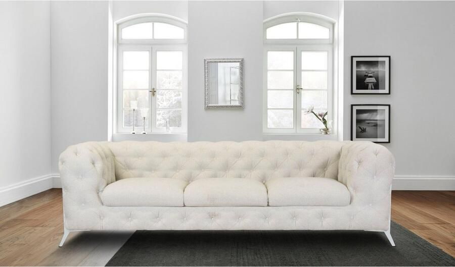 Leonique Chesterfield-bank Amaury luxueuze capitonnage moderne chesterfield look kleur van de poten ter keuze - Foto 5