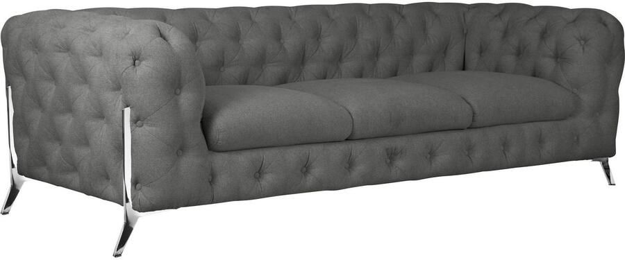 Leonique Chesterfield-bank Amaury luxueuze capitonnage moderne chesterfield look kleur van de poten ter keuze - Foto 8