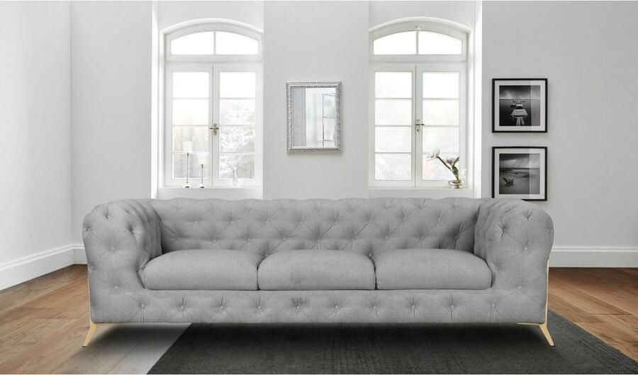 Leonique Chesterfield-bank Amaury luxueuze capitonnage moderne chesterfield look kleur van de poten ter keuze - Foto 5