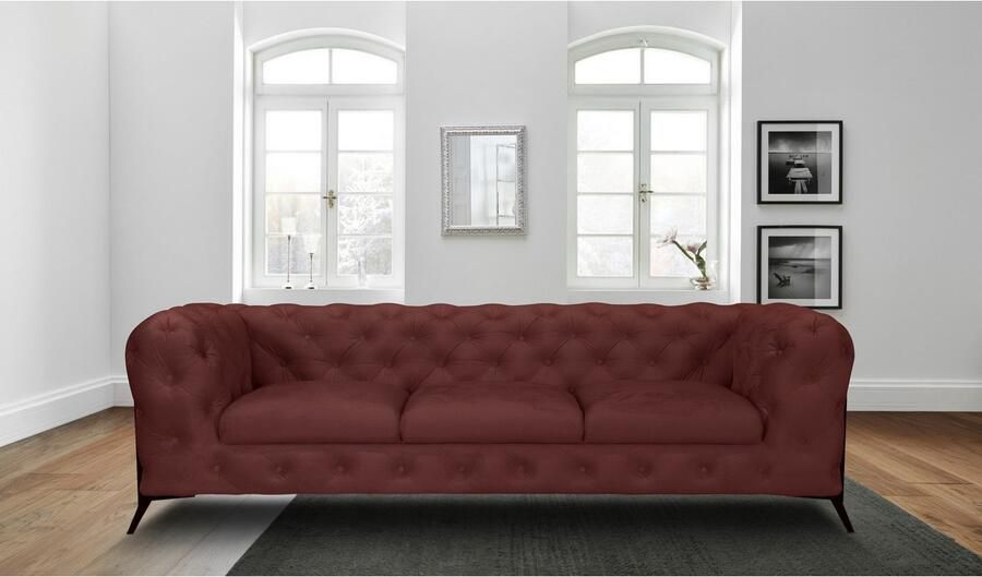 Home affaire Chesterfield-bank Amaury luxueuze capitonnage moderne chesterfield look kleur van de poten ter keuze - Foto 4