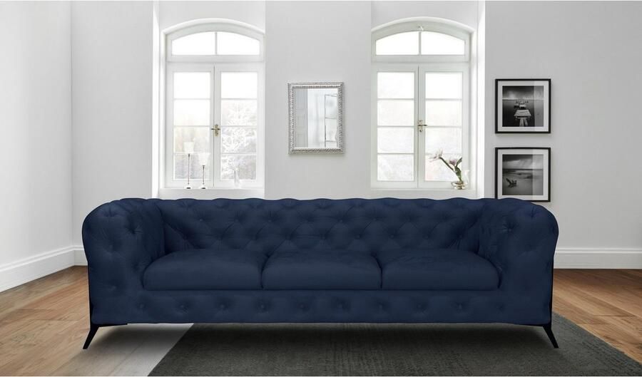 Home affaire Chesterfield-bank Amaury luxueuze capitonnage moderne chesterfield look kleur van de poten ter keuze - Foto 4