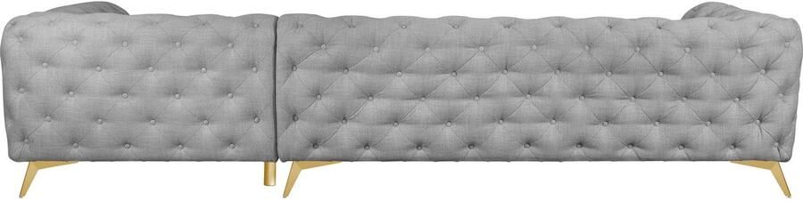 Leonique Chesterfield-bank Glynis L-vorm luxueuze capitonnage moderne chesterfield look kleur van de poten ter keuze - Foto 14