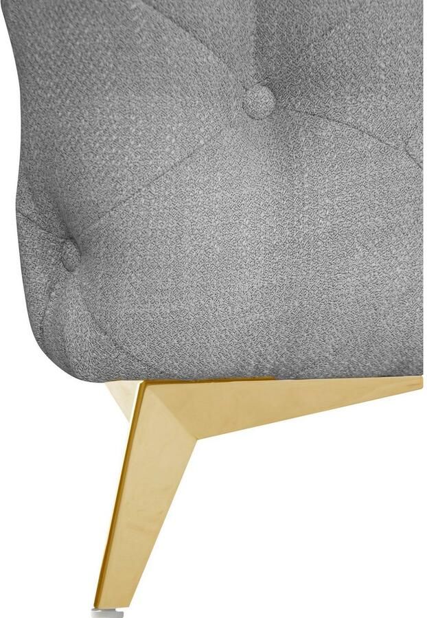 Leonique Chesterfield-bank Glynis L-vorm luxueuze capitonnage moderne chesterfield look kleur van de poten ter keuze