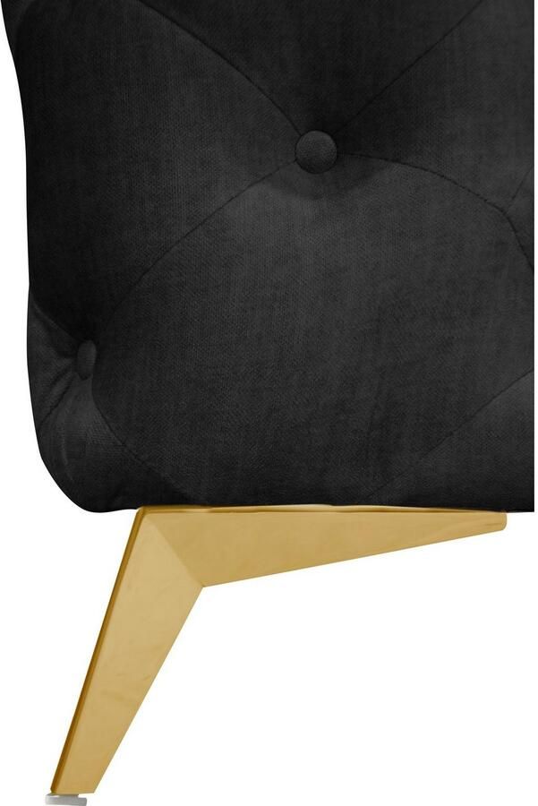 Leonique Chesterfield-bank Glynis L-vorm luxueuze capitonnage moderne chesterfield look kleur van de poten ter keuze