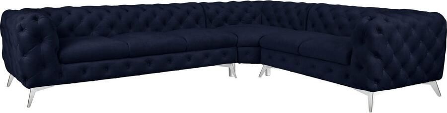 Leonique Chesterfield-bank Glynis L-vorm luxueuze capitonnage moderne chesterfield look kleur van de poten ter keuze - Foto 12