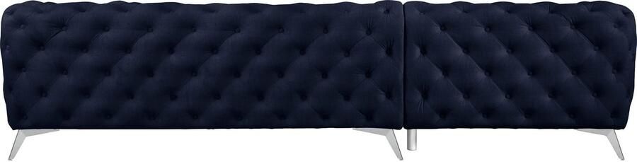 Leonique Chesterfield-bank Glynis L-vorm luxueuze capitonnage moderne chesterfield look kleur van de poten ter keuze - Foto 13