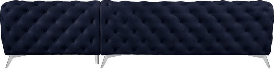 Home affaire Chesterfield-bank Hoekbank GLYNIS L-vorm met golfvering afmetingen B D H 323 264 75cm luxueuze capitonnage moderne chesterfield look kleur van de poten ter keuze - Foto 7