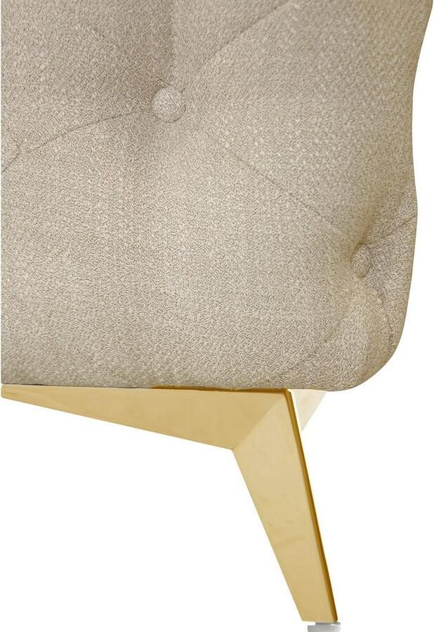 Leonique Chesterfield-bank Glynis L-vorm luxueuze capitonnage moderne chesterfield look kleur van de poten ter keuze