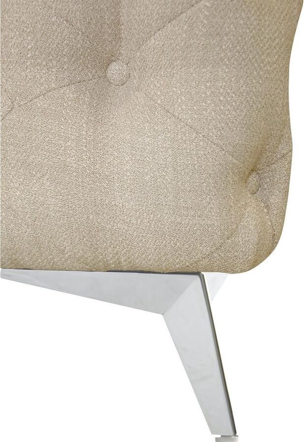 Leonique Chesterfield-bank Glynis L-vorm luxueuze capitonnage moderne chesterfield look kleur van de poten ter keuze