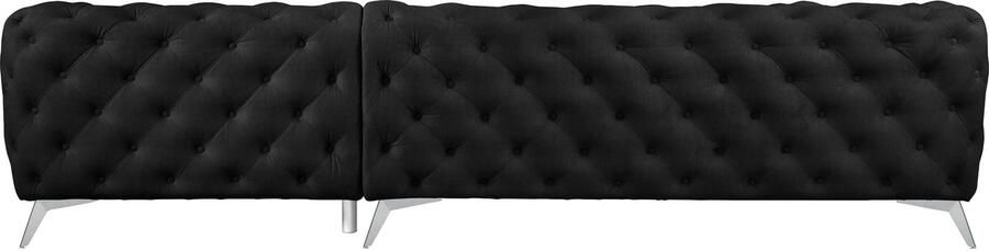 Home affaire Chesterfield-bank Hoekbank GLYNIS L-vorm met golfvering afmetingen B D H 323 264 75cm luxueuze capitonnage moderne chesterfield look kleur van de poten ter keuze - Foto 7