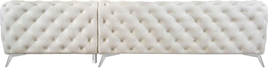 Leonique Chesterfield-bank Glynis L-vorm luxueuze capitonnage moderne chesterfield look kleur van de poten ter keuze - Foto 14