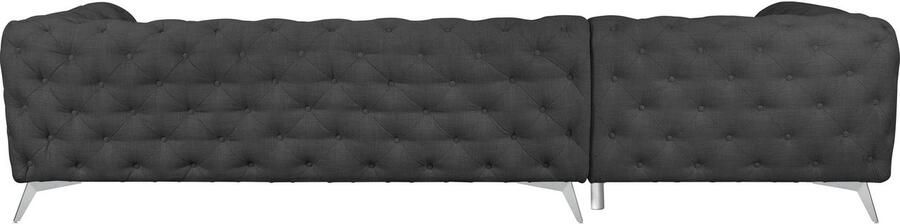 Leonique Chesterfield-bank Glynis L-vorm luxueuze capitonnage moderne chesterfield look kleur van de poten ter keuze - Foto 13