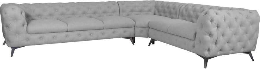 Leonique Chesterfield-bank Glynis L-vorm luxueuze capitonnage moderne chesterfield look kleur van de poten ter keuze - Foto 13