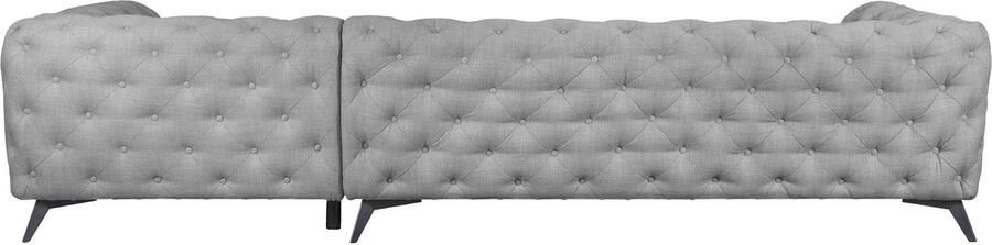 Leonique Chesterfield-bank Glynis L-vorm luxueuze capitonnage moderne chesterfield look kleur van de poten ter keuze - Foto 14