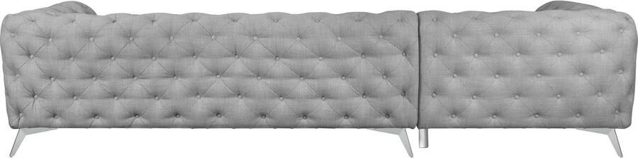 Leonique Chesterfield-bank Glynis L-vorm luxueuze capitonnage moderne chesterfield look kleur van de poten ter keuze - Foto 14