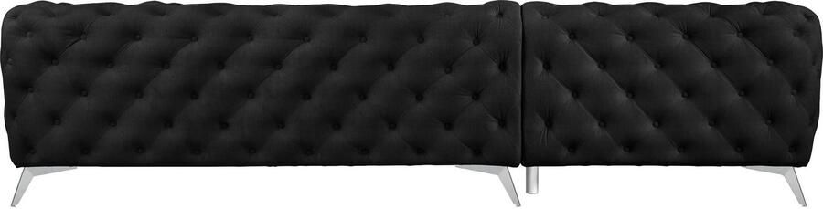 Leonique Chesterfield-bank Glynis L-vorm luxueuze capitonnage moderne chesterfield look kleur van de poten ter keuze - Foto 12