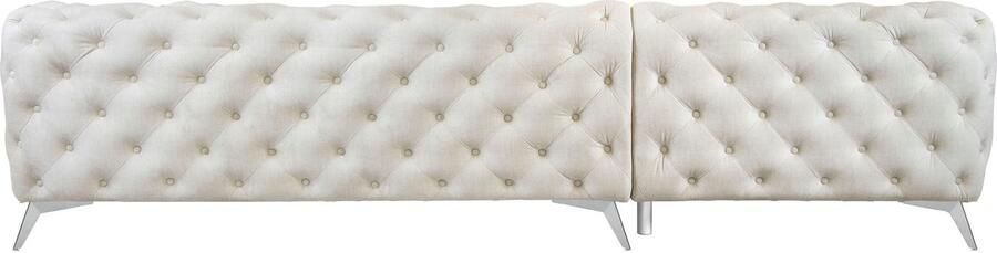 Leonique Chesterfield-bank Glynis L-vorm luxueuze capitonnage moderne chesterfield look kleur van de poten ter keuze - Foto 13