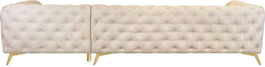 Leonique Chesterfield-bank Glynis L-vorm luxueuze capitonnage moderne chesterfield look kleur van de poten ter keuze - Foto 14