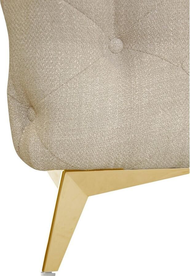 Leonique Chesterfield-bank Glynis L-vorm luxueuze capitonnage moderne chesterfield look kleur van de poten ter keuze