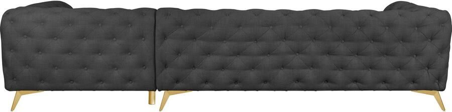 Leonique Chesterfield-bank Glynis L-vorm luxueuze capitonnage moderne chesterfield look kleur van de poten ter keuze - Foto 13