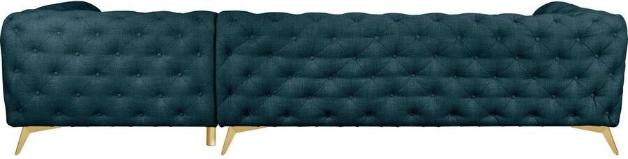 Leonique Chesterfield-bank Glynis L-vorm luxueuze capitonnage moderne chesterfield look kleur van de poten ter keuze - Foto 13