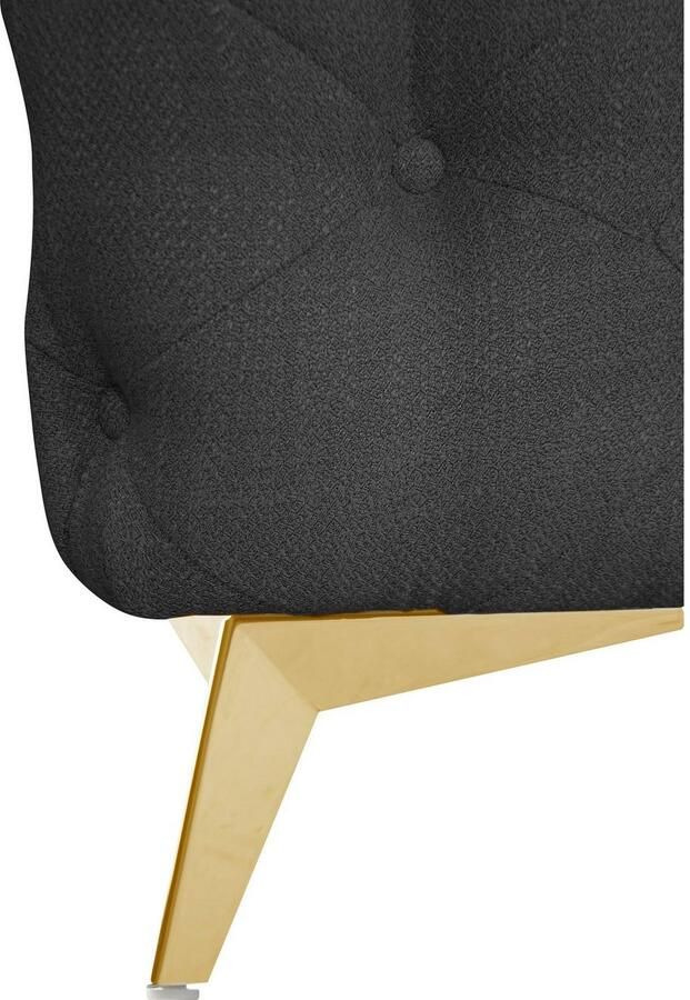 Leonique Chesterfield-bank Glynis L-vorm luxueuze capitonnage moderne chesterfield look kleur van de poten ter keuze