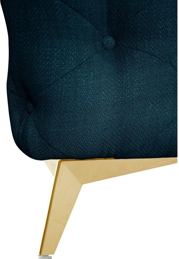 Leonique Chesterfield-bank Glynis L-vorm luxueuze capitonnage moderne chesterfield look kleur van de poten ter keuze