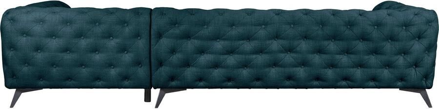 Leonique Chesterfield-bank Glynis L-vorm luxueuze capitonnage moderne chesterfield look kleur van de poten ter keuze - Foto 13