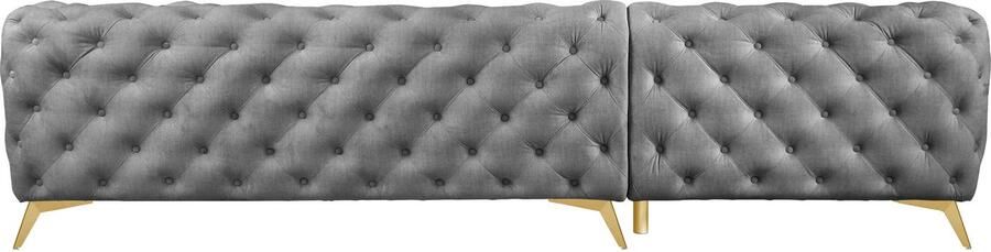 Leonique Chesterfield-bank Glynis L-vorm luxueuze capitonnage moderne chesterfield look kleur van de poten ter keuze - Foto 13
