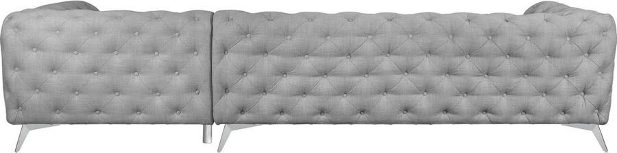 Leonique Chesterfield-bank Glynis L-vorm luxueuze capitonnage moderne chesterfield look kleur van de poten ter keuze - Foto 14