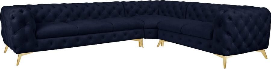 Leonique Chesterfield-bank Glynis L-vorm luxueuze capitonnage moderne chesterfield look kleur van de poten ter keuze - Foto 13