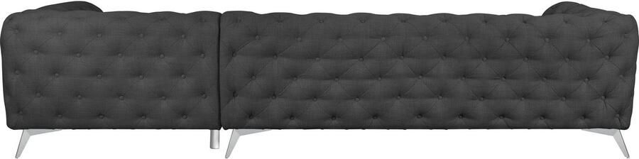 Leonique Chesterfield-bank Glynis L-vorm luxueuze capitonnage moderne chesterfield look kleur van de poten ter keuze - Foto 13