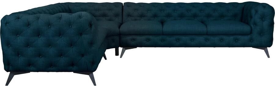 Leonique Chesterfield-bank Glynis L-vorm luxueuze capitonnage moderne chesterfield look kleur van de poten ter keuze - Foto 9