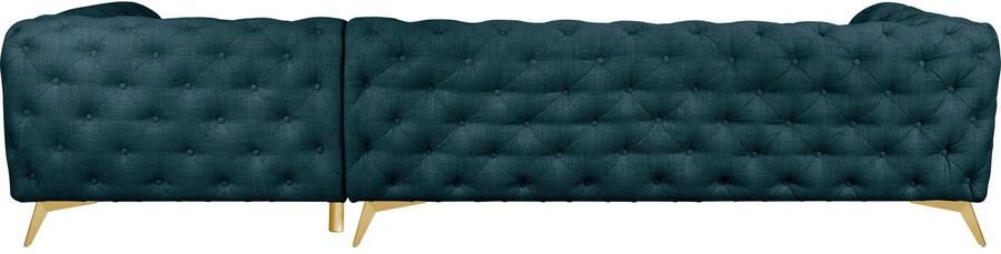 Leonique Chesterfield-bank Glynis L-vorm luxueuze capitonnage moderne chesterfield look kleur van de poten ter keuze - Foto 13