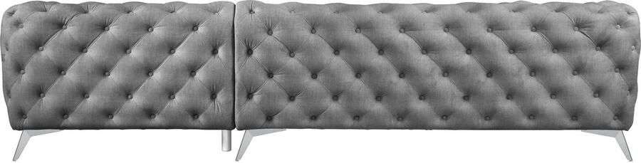 Leonique Chesterfield-bank Glynis L-vorm luxueuze capitonnage moderne chesterfield look kleur van de poten ter keuze - Foto 14