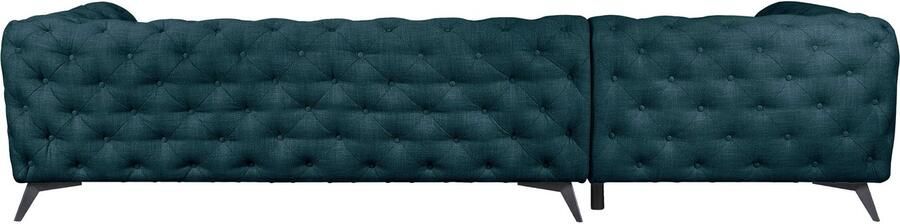 Leonique Chesterfield-bank Glynis L-vorm luxueuze capitonnage moderne chesterfield look kleur van de poten ter keuze - Foto 13