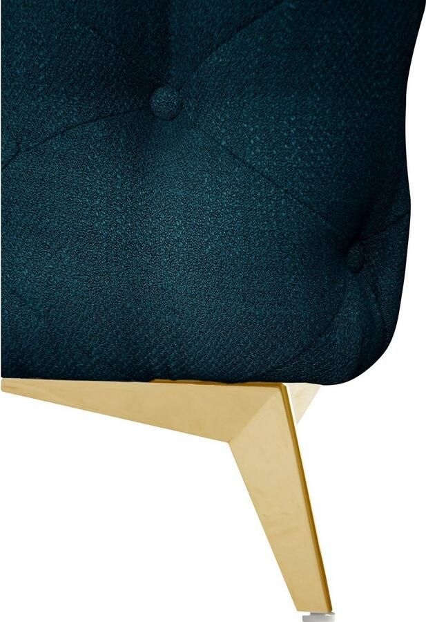 Leonique Chesterfield-bank Glynis L-vorm luxueuze capitonnage moderne chesterfield look kleur van de poten ter keuze