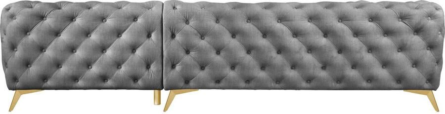 Leonique Chesterfield-bank Glynis L-vorm luxueuze capitonnage moderne chesterfield look kleur van de poten ter keuze - Foto 13