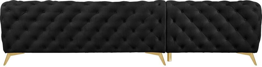 Leonique Chesterfield-bank Glynis L-vorm luxueuze capitonnage moderne chesterfield look kleur van de poten ter keuze - Foto 12