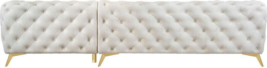 Leonique Chesterfield-bank Glynis L-vorm luxueuze capitonnage moderne chesterfield look kleur van de poten ter keuze - Foto 13