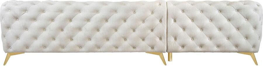 Leonique Chesterfield-bank Glynis L-vorm luxueuze capitonnage moderne chesterfield look kleur van de poten ter keuze - Foto 14