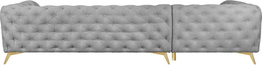 Leonique Chesterfield-bank Glynis L-vorm luxueuze capitonnage moderne chesterfield look kleur van de poten ter keuze - Foto 14