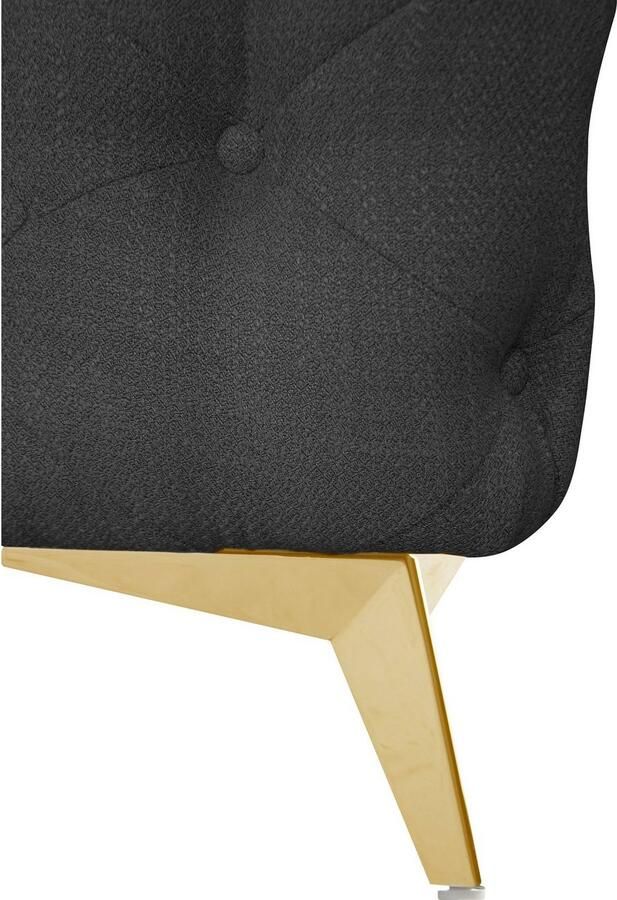 Leonique Chesterfield-bank Glynis L-vorm luxueuze capitonnage moderne chesterfield look kleur van de poten ter keuze - Foto 2