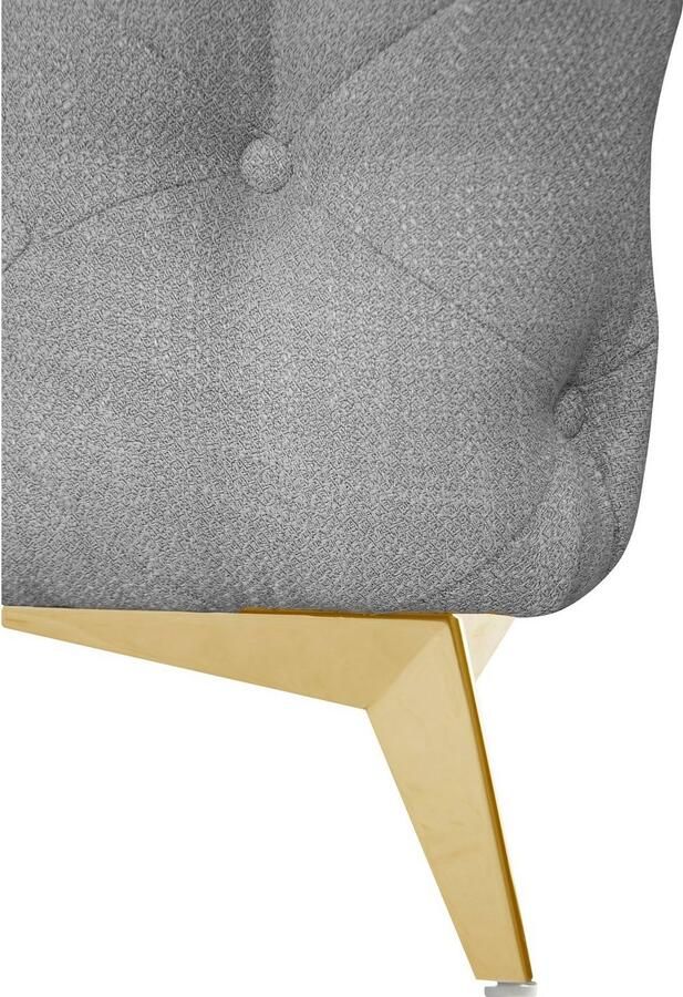 Leonique Chesterfield-bank Glynis L-vorm luxueuze capitonnage moderne chesterfield look kleur van de poten ter keuze