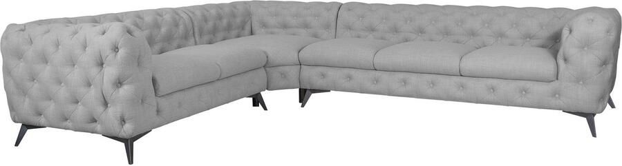 Leonique Chesterfield-bank Glynis L-vorm luxueuze capitonnage moderne chesterfield look kleur van de poten ter keuze - Foto 13